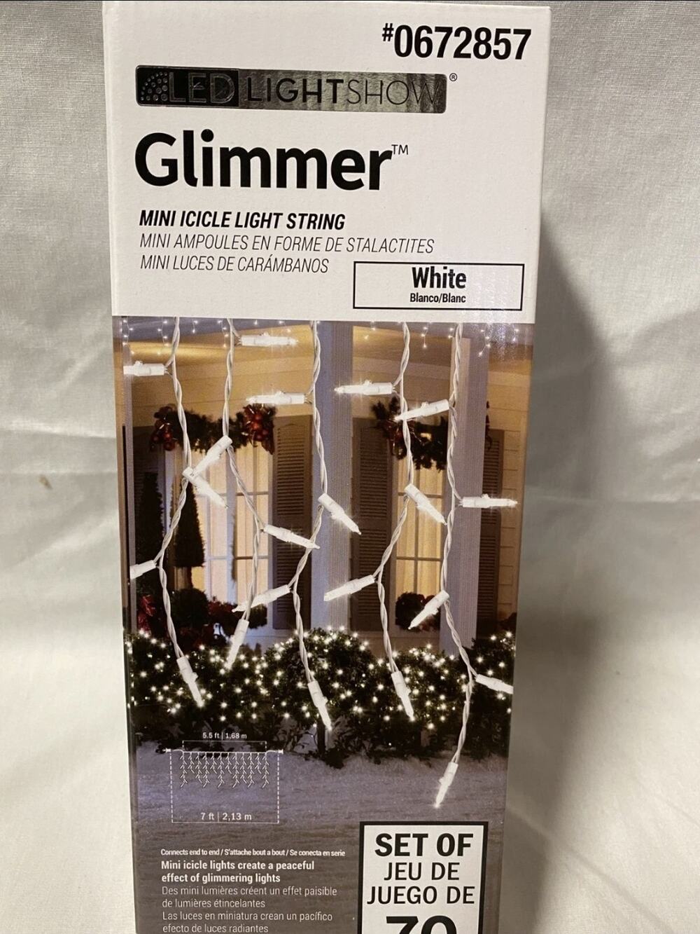 Gemmy Glimmer 70 Mini Icicle LED Light String Create Peaceful Glimmering Effect